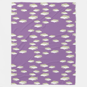 Couverture Polaire Poisson sur violet