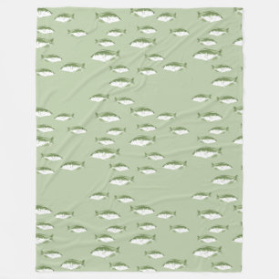 Couverture Polaire Poisson vert olive