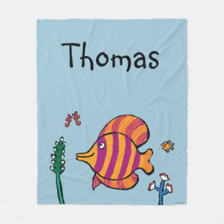 Couverture Polaire Poissons tropicaux oranges et pourpres avec des