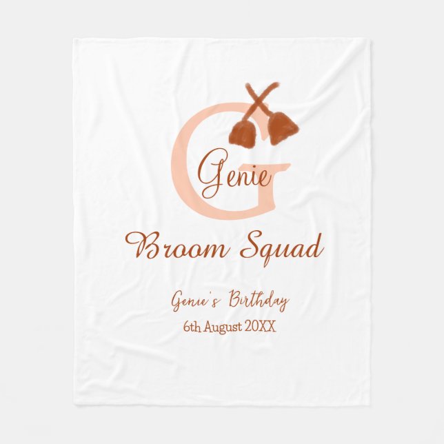 Couverture Polaire Poitrine Brown Squad Anniversaire Nom de la pêche  (Devant)