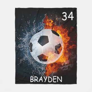 Couverture Polaire Police de balle de football de nom personnalisé