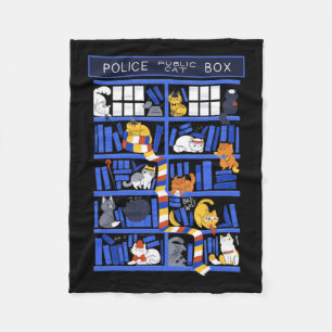 Couverture Polaire Police Public Cat Box Funny Kitten Cat Doctor Libr