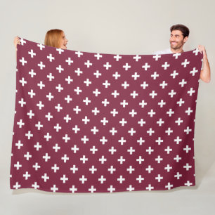 Couverture Polaire Polka blanche croise sur mûrier