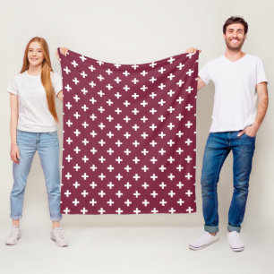 Couverture Polaire Polka blanche croise sur mûrier