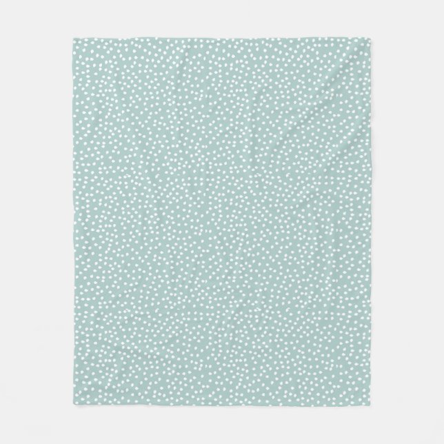 Couverture Polaire Polka Dot bébé Aqua et Blanc (Devant)