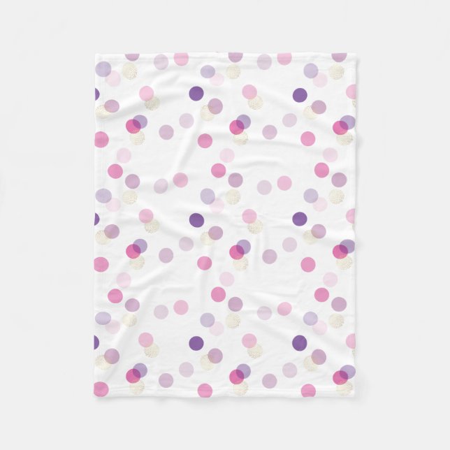 Couverture Polaire POLKA DOT jolie motif rose violet fille maternelle (Devant)