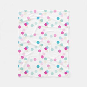 Couverture Polaire POLKA DOT jolie petite fille d'aqua rose motif