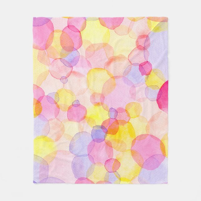 Couverture Polaire Polka Dot Splash : Aquarelle colorée (Devant)