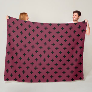 Couverture Polaire Polka noire croise sur mûrier