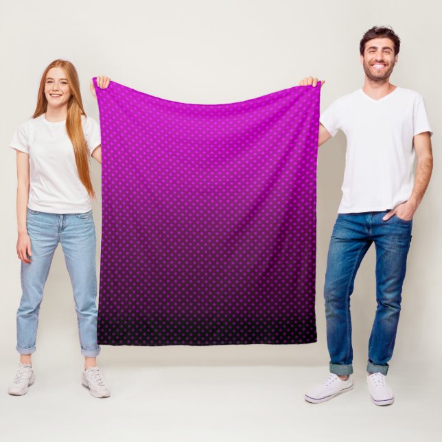 Couverture Polaire Polka point dégradé violet noir couleurs foncé (En situation)