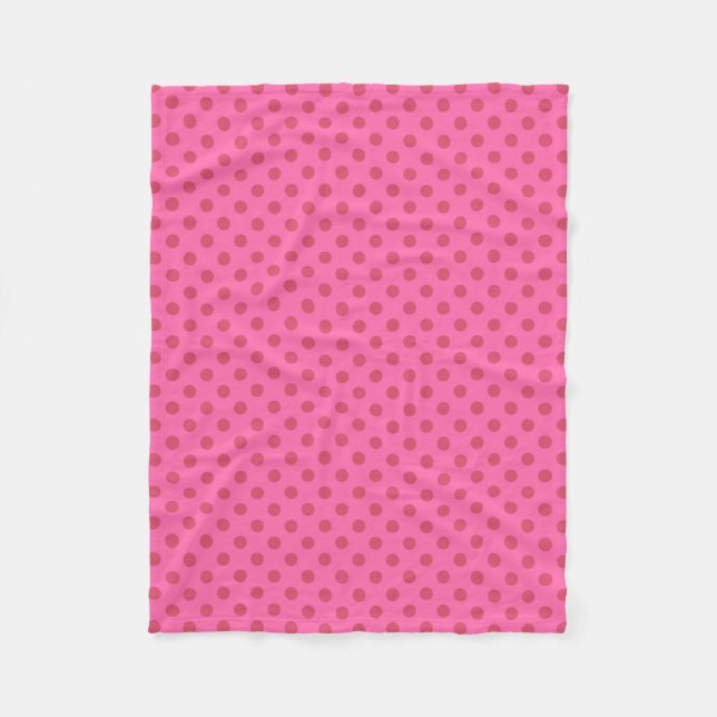 Couverture Polaire Polka point rose, rétro (Devant)