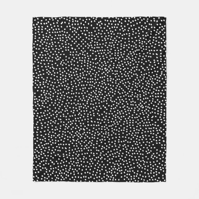 Couverture Polaire Polka Pote Abstraite moderne noir et blanc (Devant)