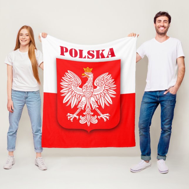 Couverture Polaire Pologne Drapeau Football Patriotique Football Pols (En situation)
