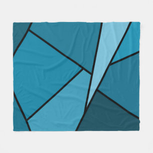 Couverture Polaire Polygones Turquoises Abstraits