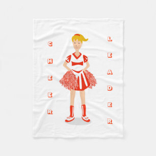 Couverture Polaire Pom-pom girl rouge
