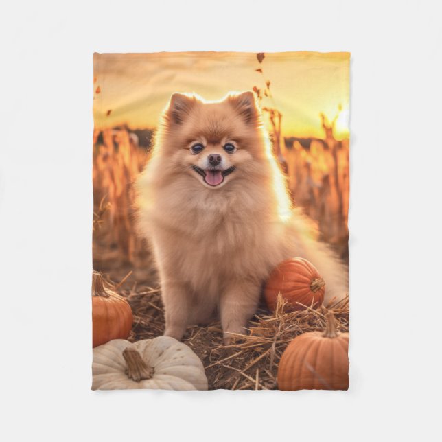 Couverture Polaire Pomeranian d'automne (Devant)