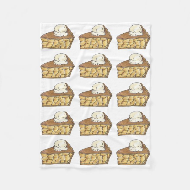 Couverture Polaire Pomme Pie Slice a la Mode Glace Cream Foodie Sweet (Devant)