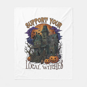 Couverture Polaire Pompe de maison hantée Halloween Soutenir les sorc