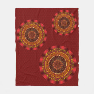 Couverture Polaire Pompiers Mandala Fleece Blanche