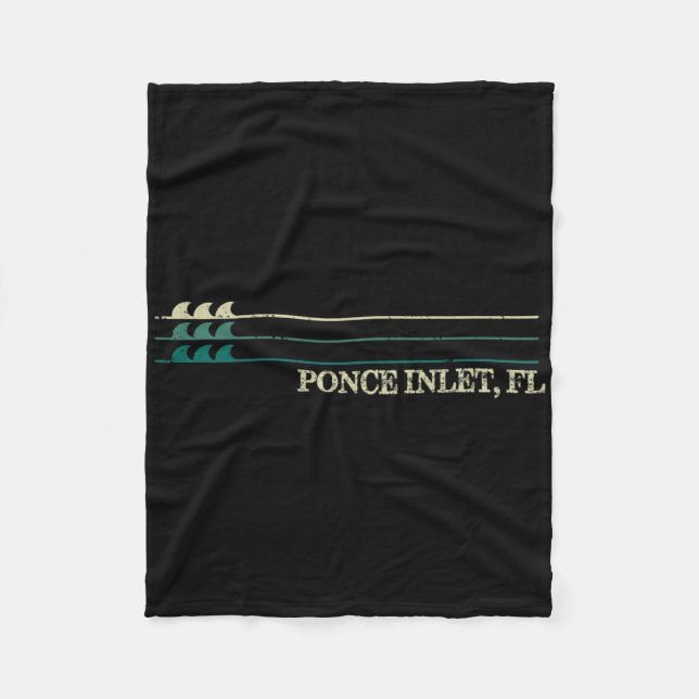 Couverture Polaire Ponce Inlet Florida Break Surfing Retro Wave  (Devant)