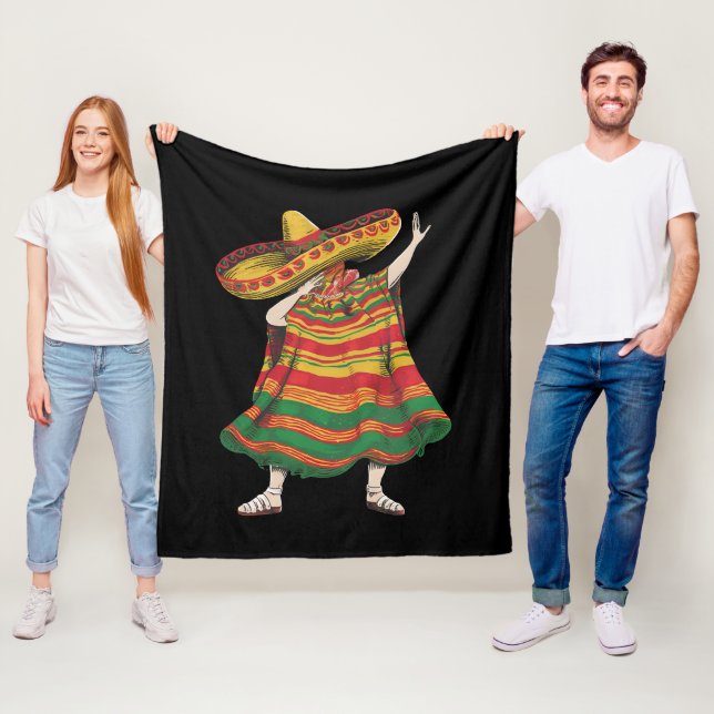 Couverture Polaire Poncho Mexicain Dabbing Cinco De Mayo Fête Party (En situation)