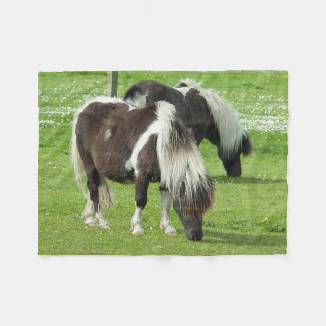 Couverture Polaire Poneys de peinture Shetland pur-sang (Devant (Horizontal))