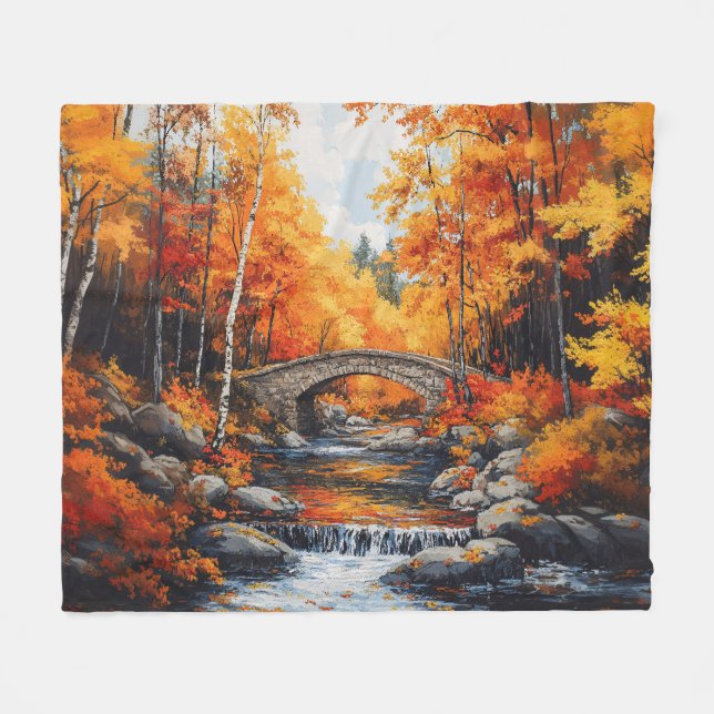 Couverture Polaire Pont forestier d'automne (Devant (Horizontal))