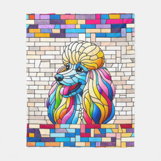 Couverture Polaire Poodle - Art coloré en mosaïque