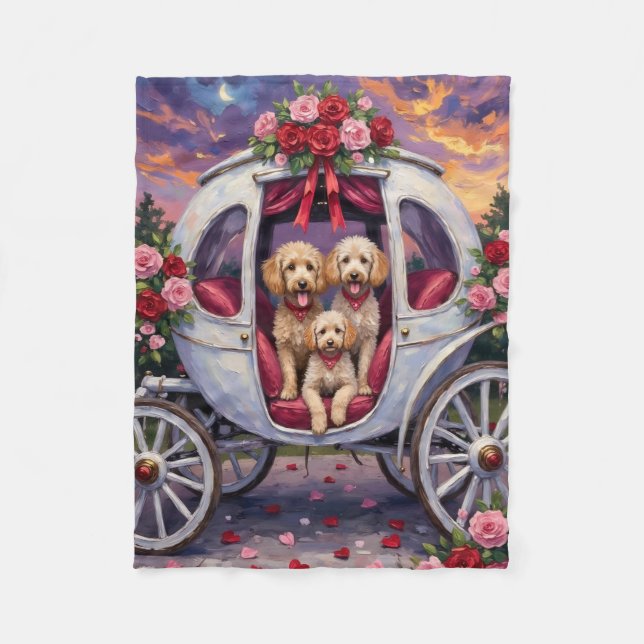 Couverture Polaire Poodle Dog Valentine's Day  (Devant)