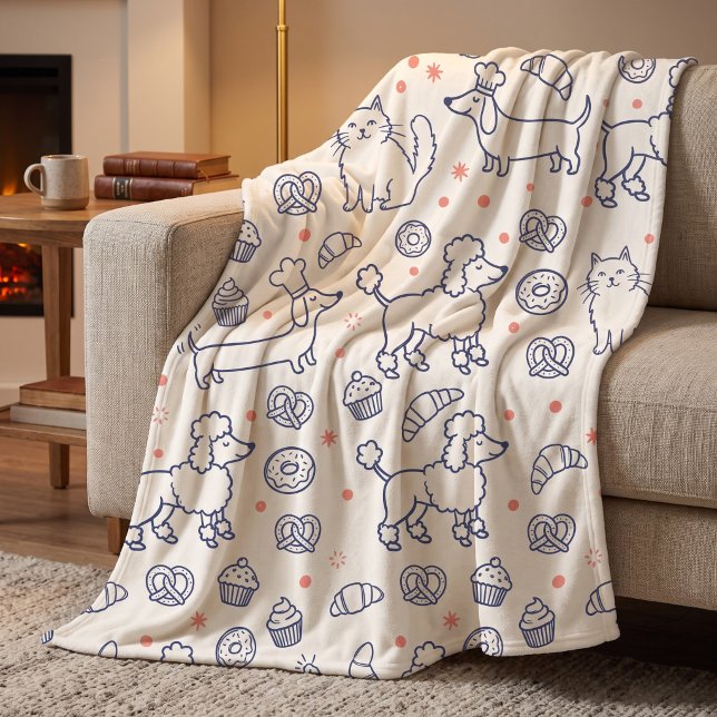 Couverture Polaire Poodles Dachshunds & Donuts (Créateur téléchargé)