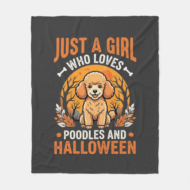 Couverture Polaire Poodles Halloween Fille Conception Amoureux de Chi (Devant)