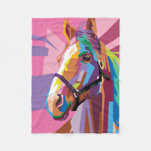 Couverture Polaire Pop Art Horse Portrait