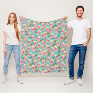 Couverture Polaire Popcorn Motif Movie Night Theater turquoise