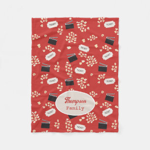 Couverture Polaire Popcorn Retro Cinéma Monogramme