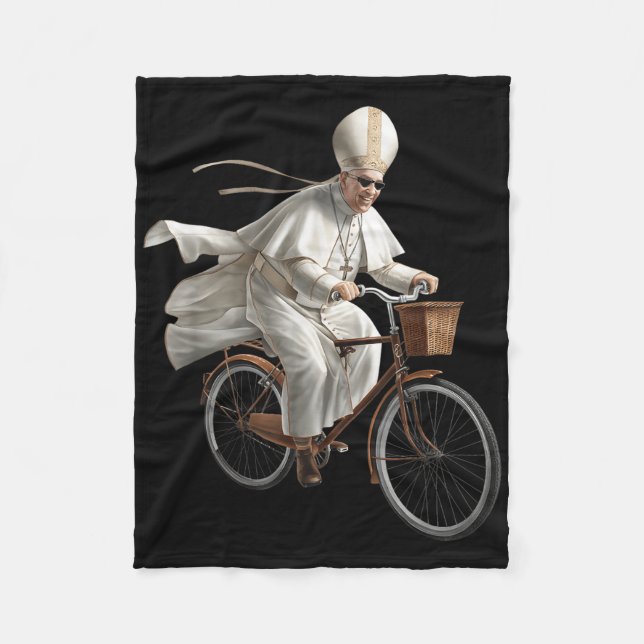 Couverture Polaire Pope Riding Bike Bicycle Catholic Church Bible Scr (Devant)