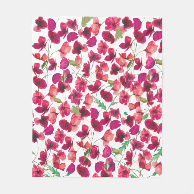 Couverture Polaire Poppies rose violet Galore Motif (Devant)