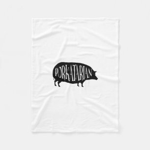 Couverture Polaire Porc vintage drôle - Porkatarian - lard d'amour