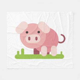 Couverture Polaire Porcelet rose joyeux
