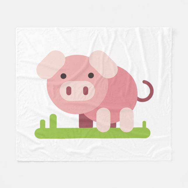 Couverture Polaire Porcelet rose joyeux (Devant (Horizontal))