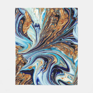Couverture Polaire Porte bleu persan : Texture orientale luxueuse