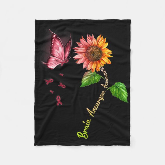 Couverture Polaire Porte-clé tournesol papillon de sensibilisation à  (Devant)