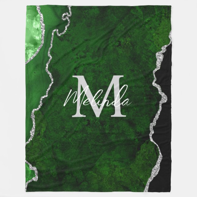 Couverture Polaire Porte en marbre vert et argent (Devant)