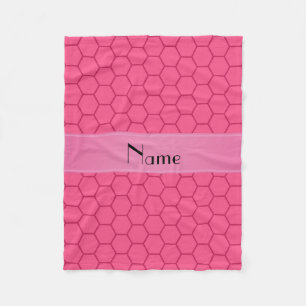 Couverture Polaire Porte-miel rose nom personnalisé