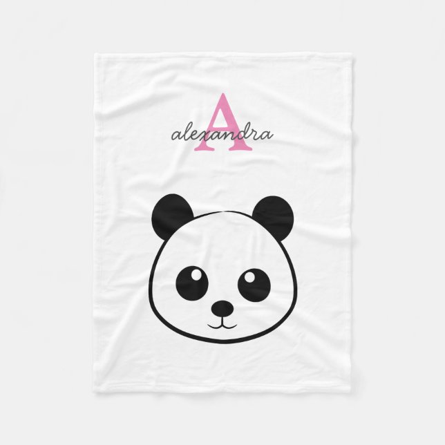Couverture Polaire Porte-panda coutume Monogramme (Devant)