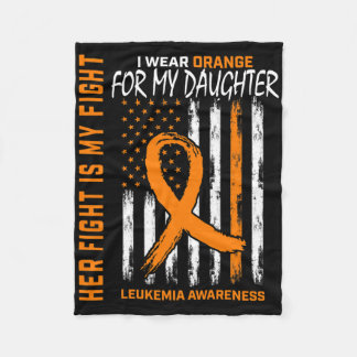 Couverture Polaire Porter Orange Fille Leucémie Cancer Sensibilisatio
