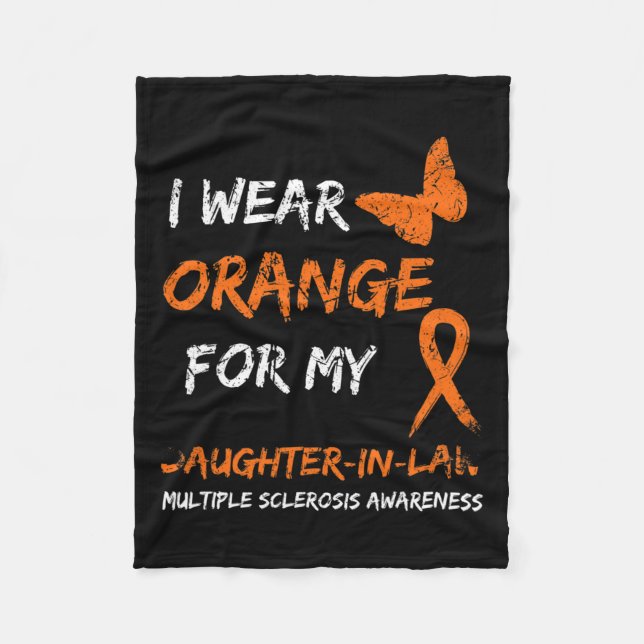 Couverture Polaire Porter Orange pour ma belle-fille Sclero multiple (Devant)
