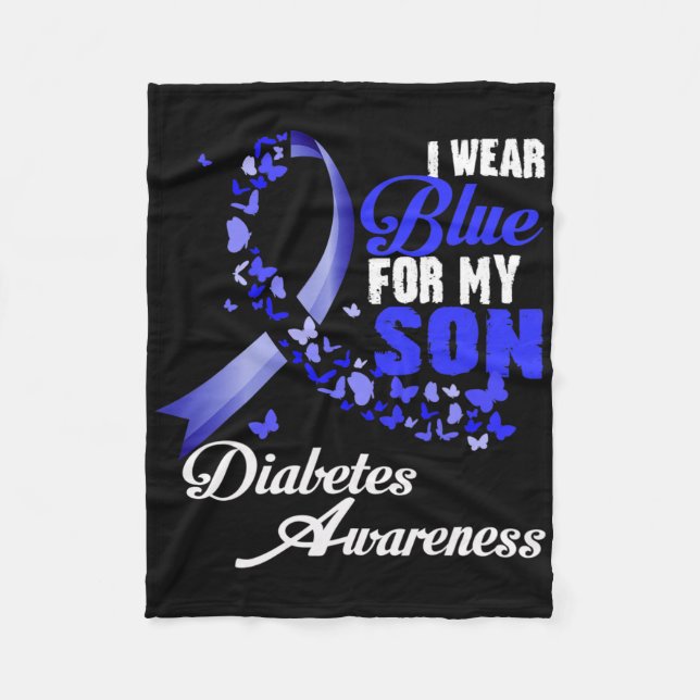Couverture Polaire Portez du bleu pour mon fils T1d Sensibilisation a (Devant)