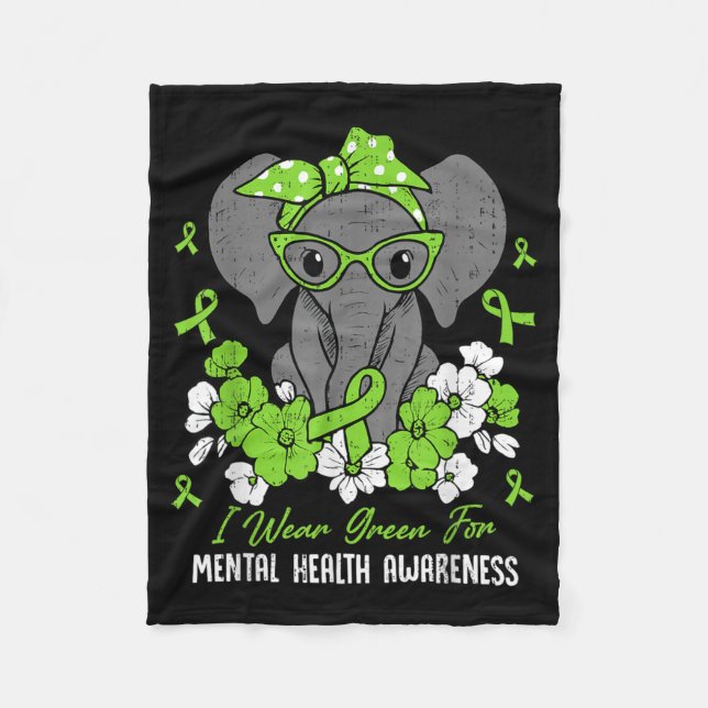 Couverture Polaire Portez du vert pour l'éléphant de sensibilisation  (Devant)