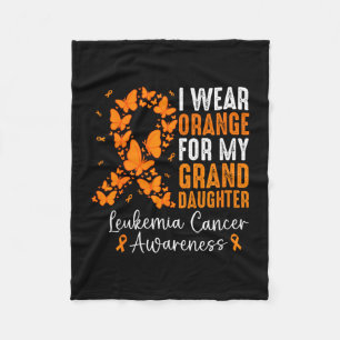 Couverture Polaire Portez orange pour la leucémie cancer de ma petite