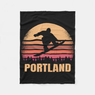 Couverture Polaire Portland Oregon Snowboard Vintage Ou Rétro 80